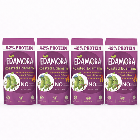 Edamora Roasted Edamame Variety 4-Pack (28g/pack) | High Protein Snacks
