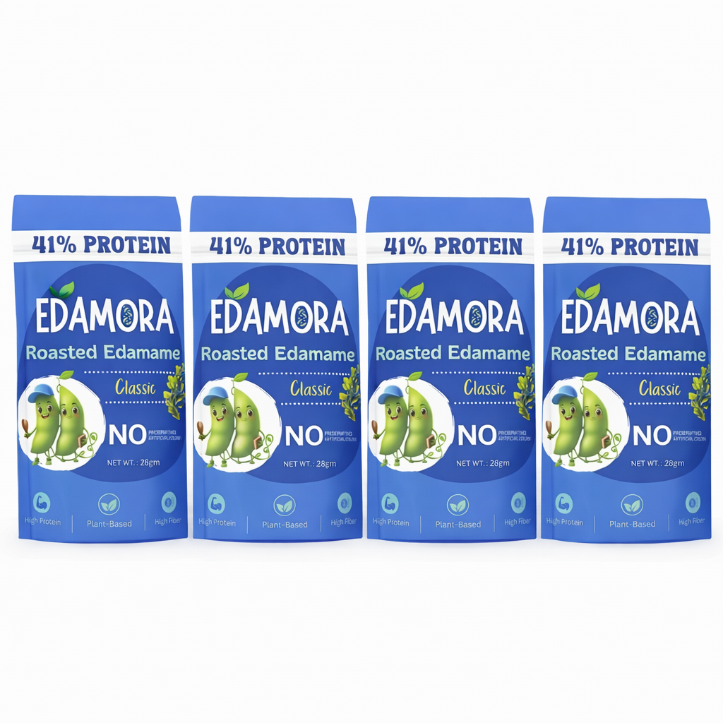 Edamora Roasted Edamame Variety 4-Pack (28g/pack) | High Protein Snacks