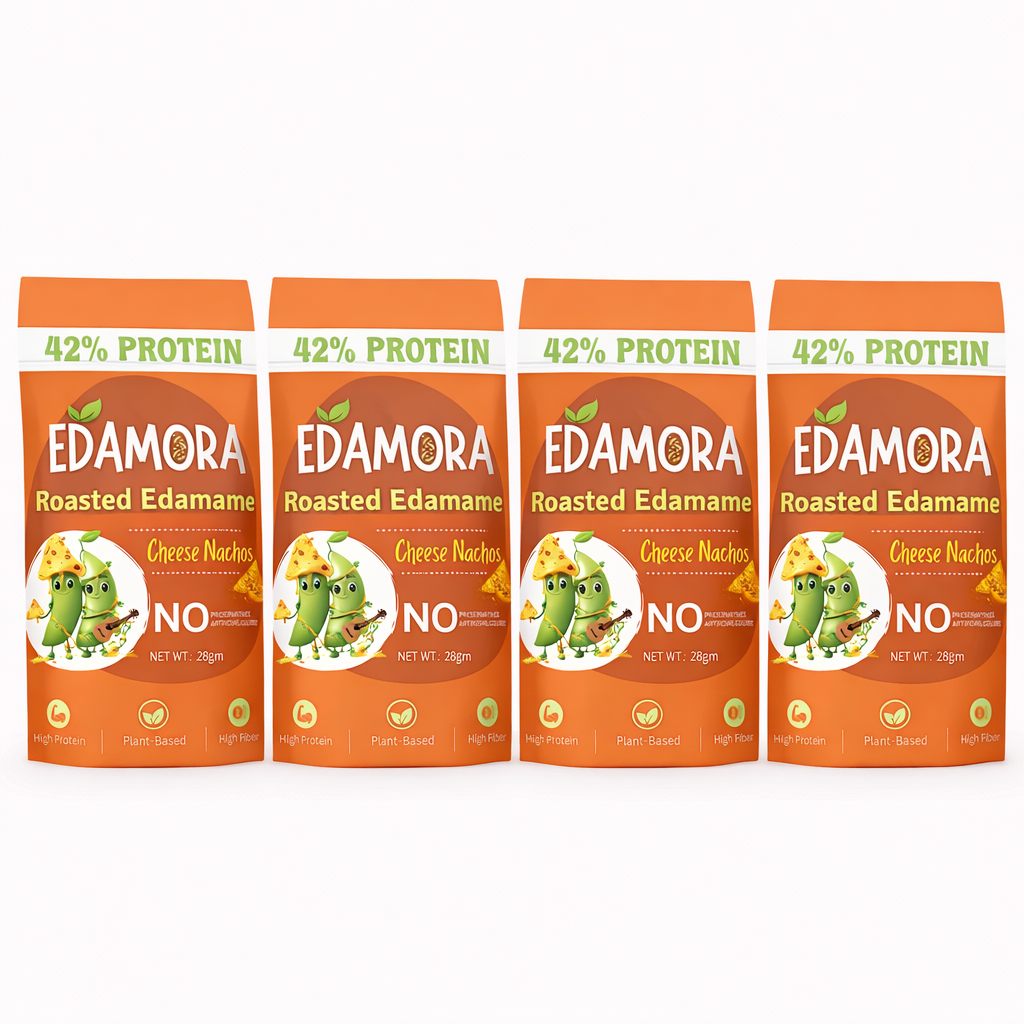 Edamora Roasted Edamame Variety 4-Pack (28g/pack) | High Protein Snacks