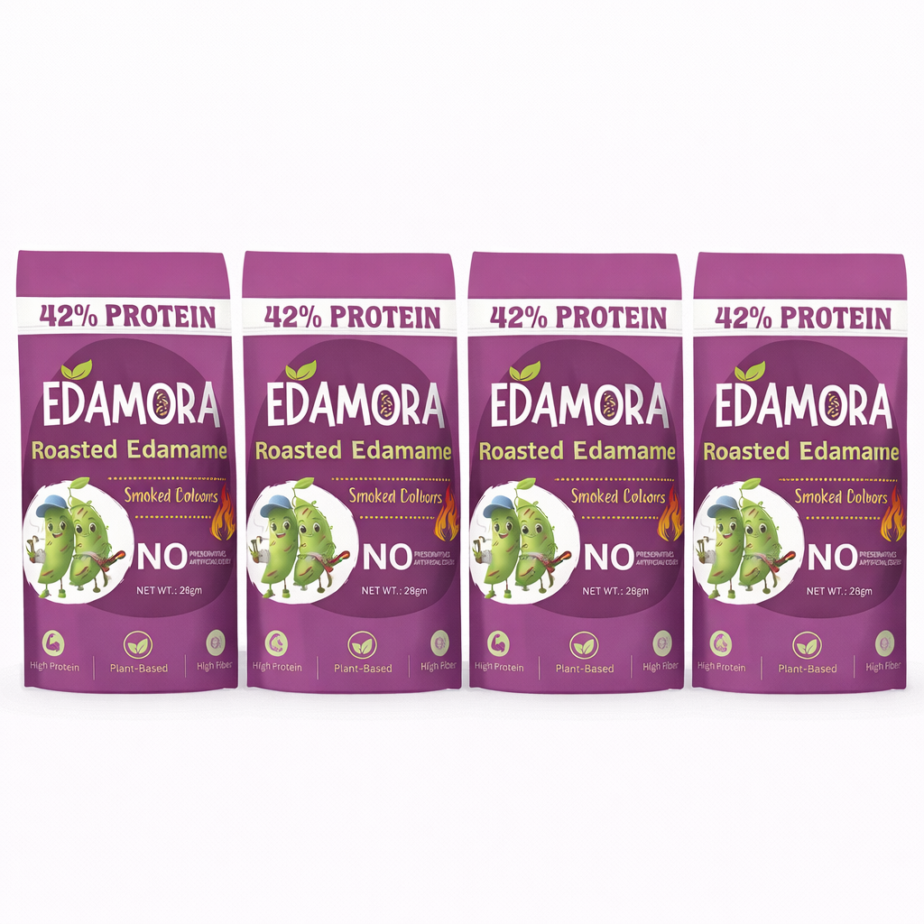 Edamora Roasted Edamame Variety 4-Pack (28g/pack) | High Protein Snacks
