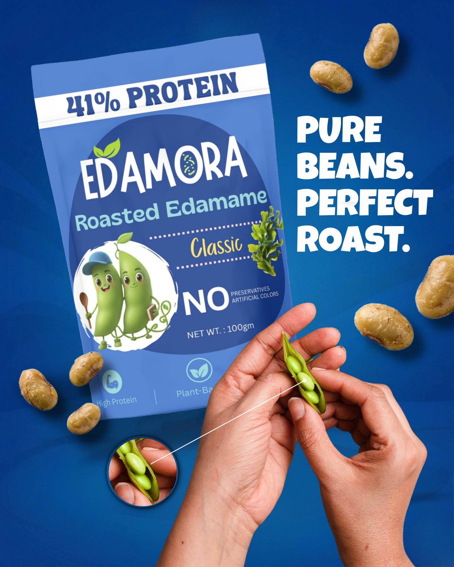 Edamora Roasted Edamame - Classic Seaweed