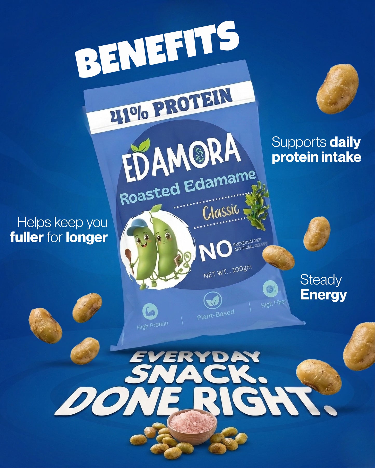Edamora Roasted Edamame - Classic Seaweed