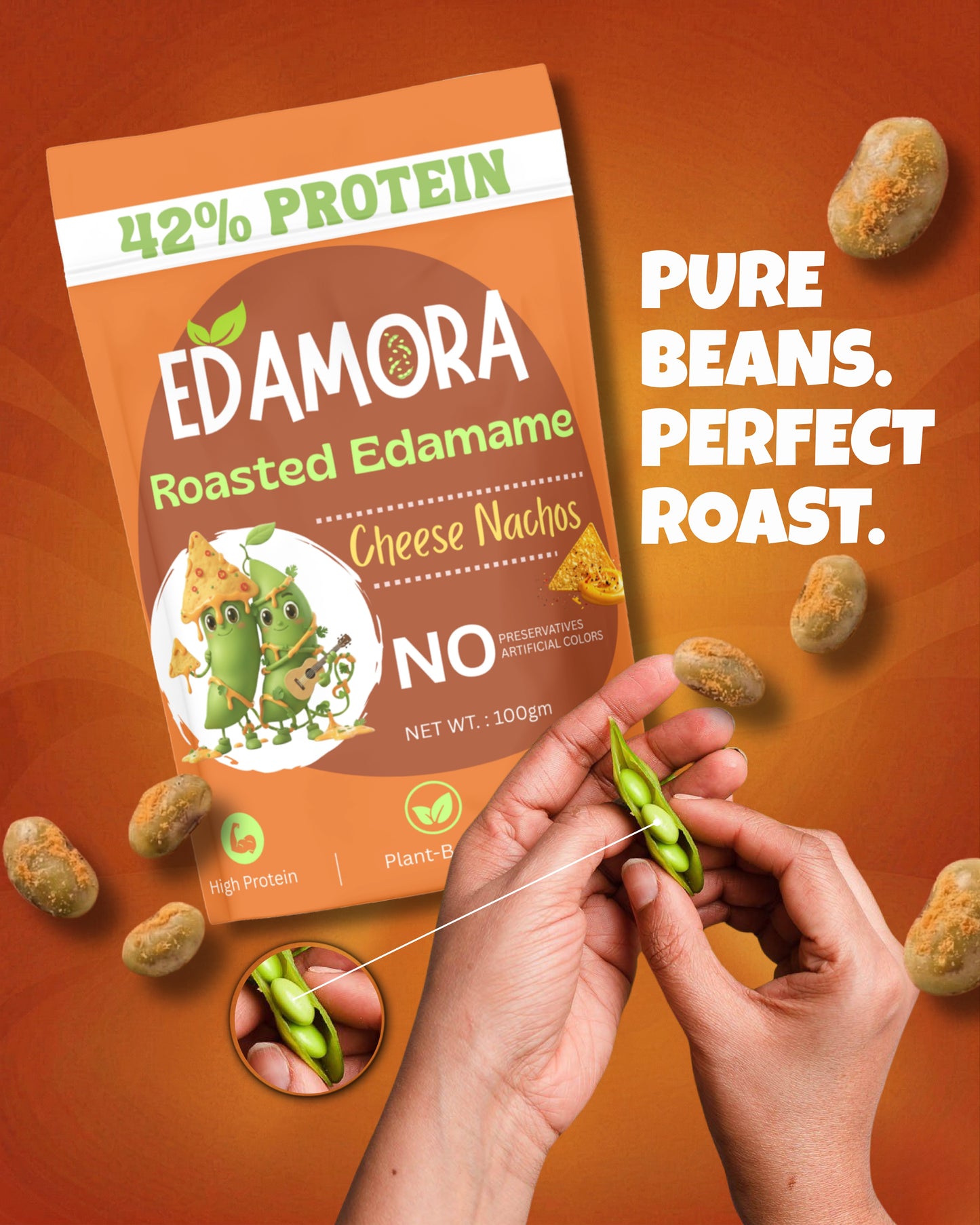 Edamora Roasted Edamame - Cheese Nachos