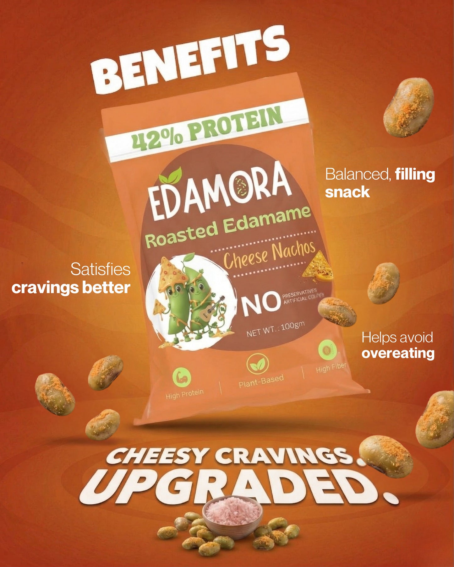 Edamora Roasted Edamame - Cheese Nachos