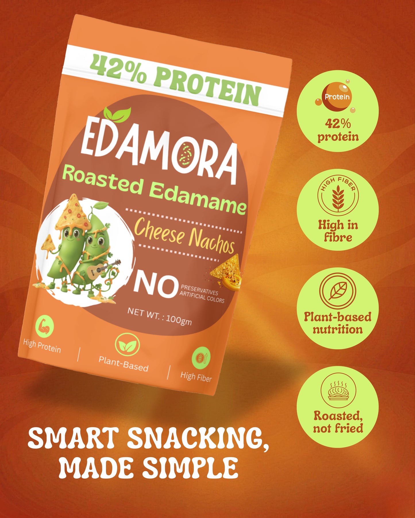 Edamora Roasted Edamame - Cheese Nachos